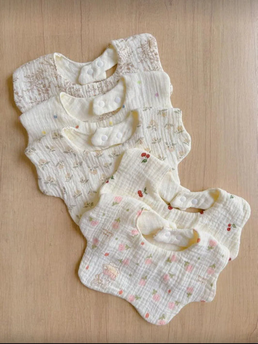 Soft Cotton Baby Bibs (3‑Pack Random Color) - Peekabox