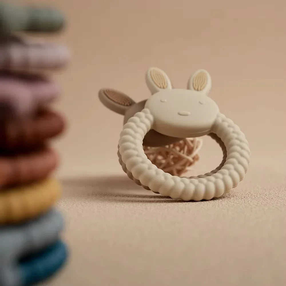 Soft Silicone Rabbit Baby Teether - Peekabox