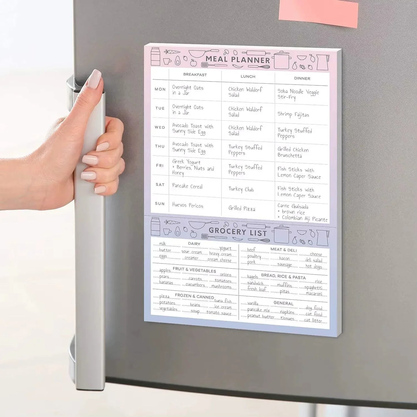 Magnetic Weekly Meal Planner Pad - Peekabox