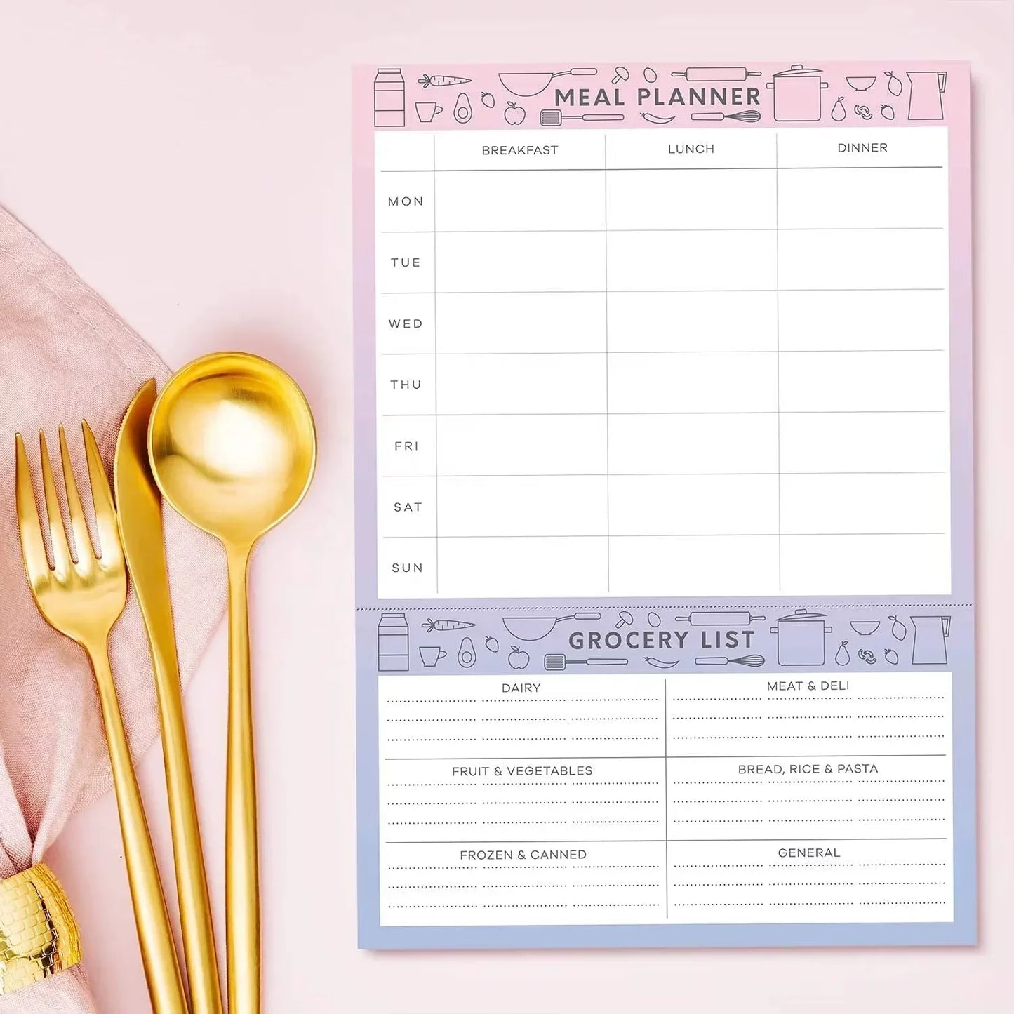 Magnetic Weekly Meal Planner Pad - Peekabox